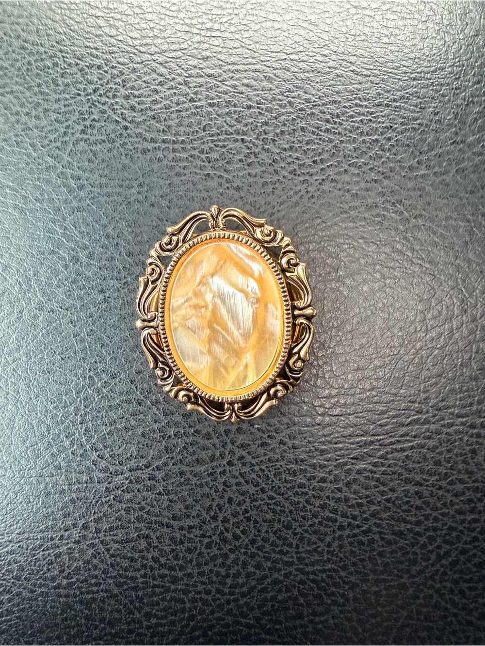 Mother of pearl gold tone scarf clip